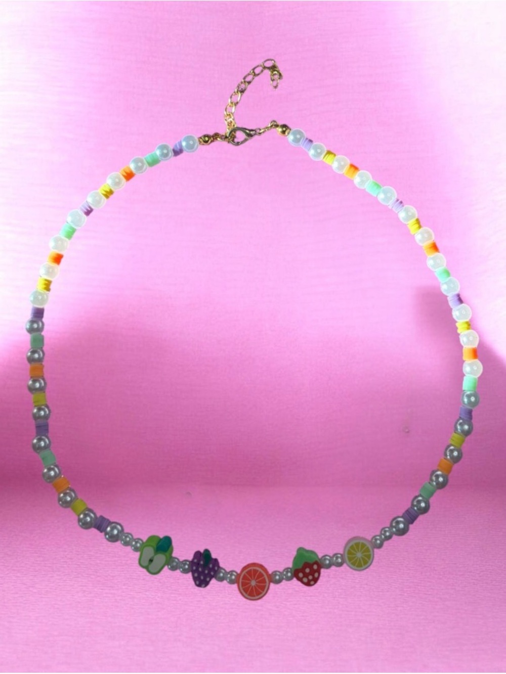 Colorful Fruit Bead Necklace - Multicolor
